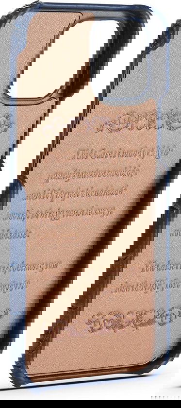 Bescherm hoesje iphone 12 pro max donkerblauw leer met kroko - Arrigo Leather Goods