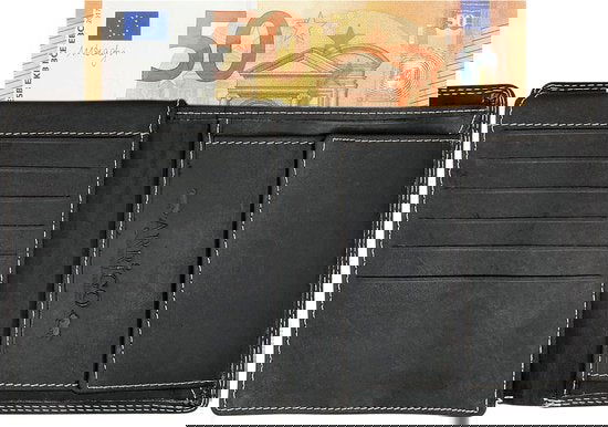 Billfold portemonnee heren buffelleer zwart met muntgeldvak Arrigo - Arrigo.nl