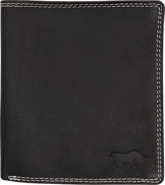 Billfold portemonnee heren buffelleer zwart met muntgeldvak Arrigo - Arrigo.nl