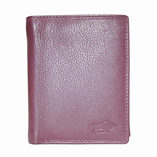 Bordeauxrode euro portemonnee leer compact leren portemonnee bordeauxrood - Arrigo Leather Goods