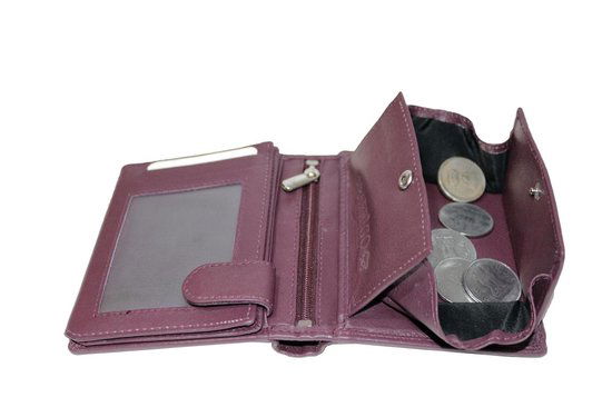 Bordeauxrode euro portemonnee leer compact leren portemonnee bordeauxrood - Arrigo Leather Goods