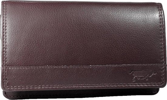 Bordeauxrode leren dames portemonnee met RFID-bescherming in harmonica-model - Arrigo.nl