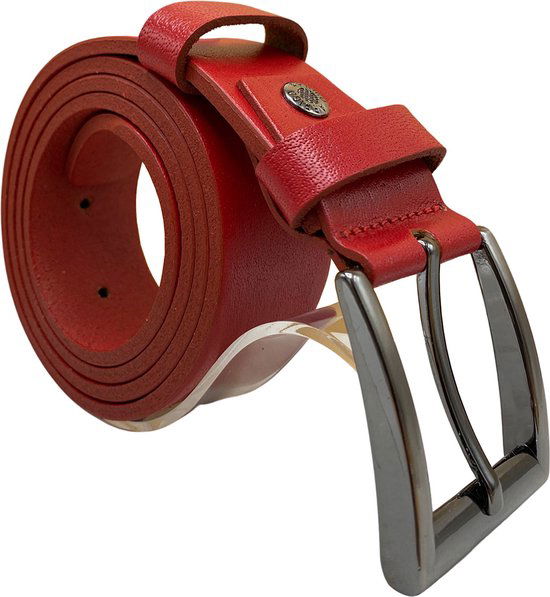 Broekriem 4 cm breed rood echt leer - Arrigo.nl