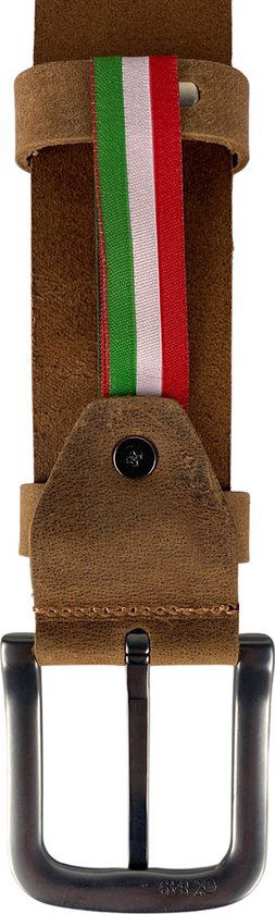 Broekriemen lichtbruin extra lang 4 cm dames riem lang heren - Arrigo Leather Goods