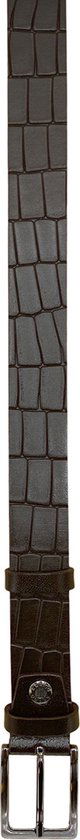 Bruine Leren Riem 3 cm Breed met Kroko Print - Arrigo.nl