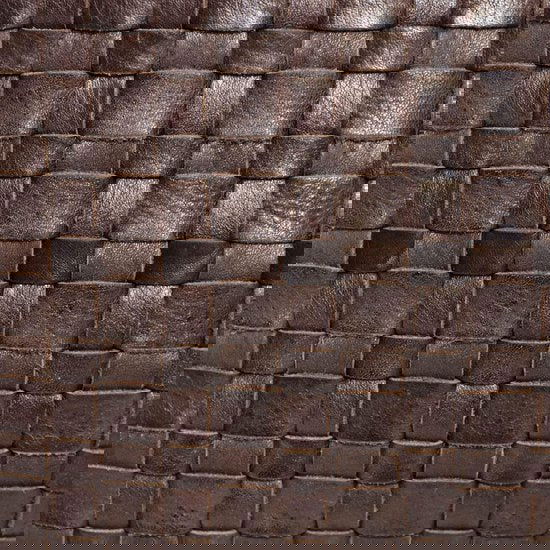 Bruine dames tas schoudertas gevlochten leer - Arrigo.nl