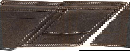 Buffeleren billfold portemonnee laag model in de kleur donkerbruin - Arrigo Leather Goods