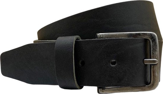 Ceintuur zwart leer 4 5 cm breed broekriem leer zwart - Arrigo.nl