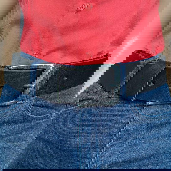 Ceintuur zwart leer 4 5 cm breed broekriem leer zwart - Arrigo.nl