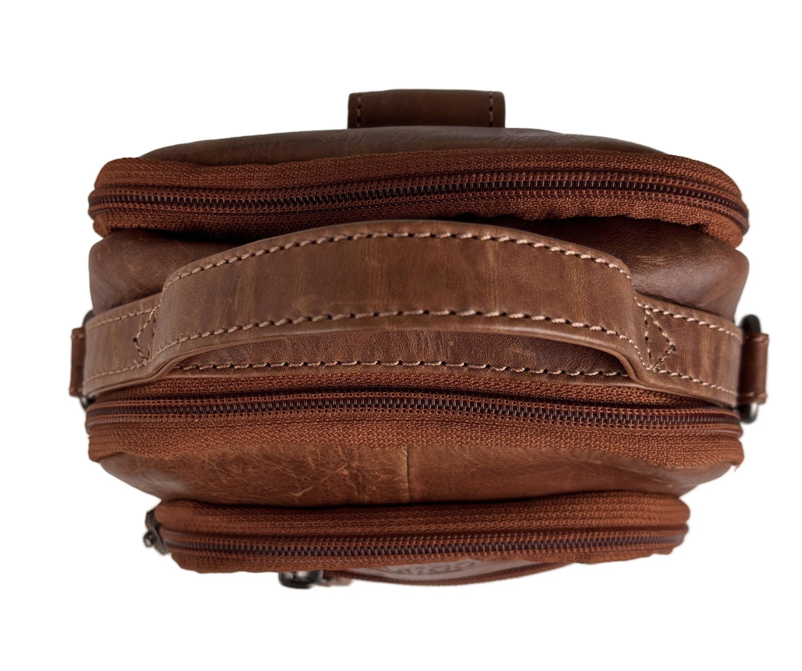 Cognac Leren Schoudertasje - Arrigo.nl