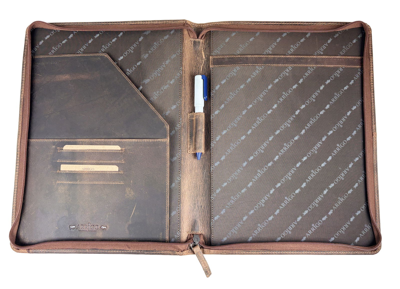 Cognac Leren Schrijfmap - Arrigo.nl