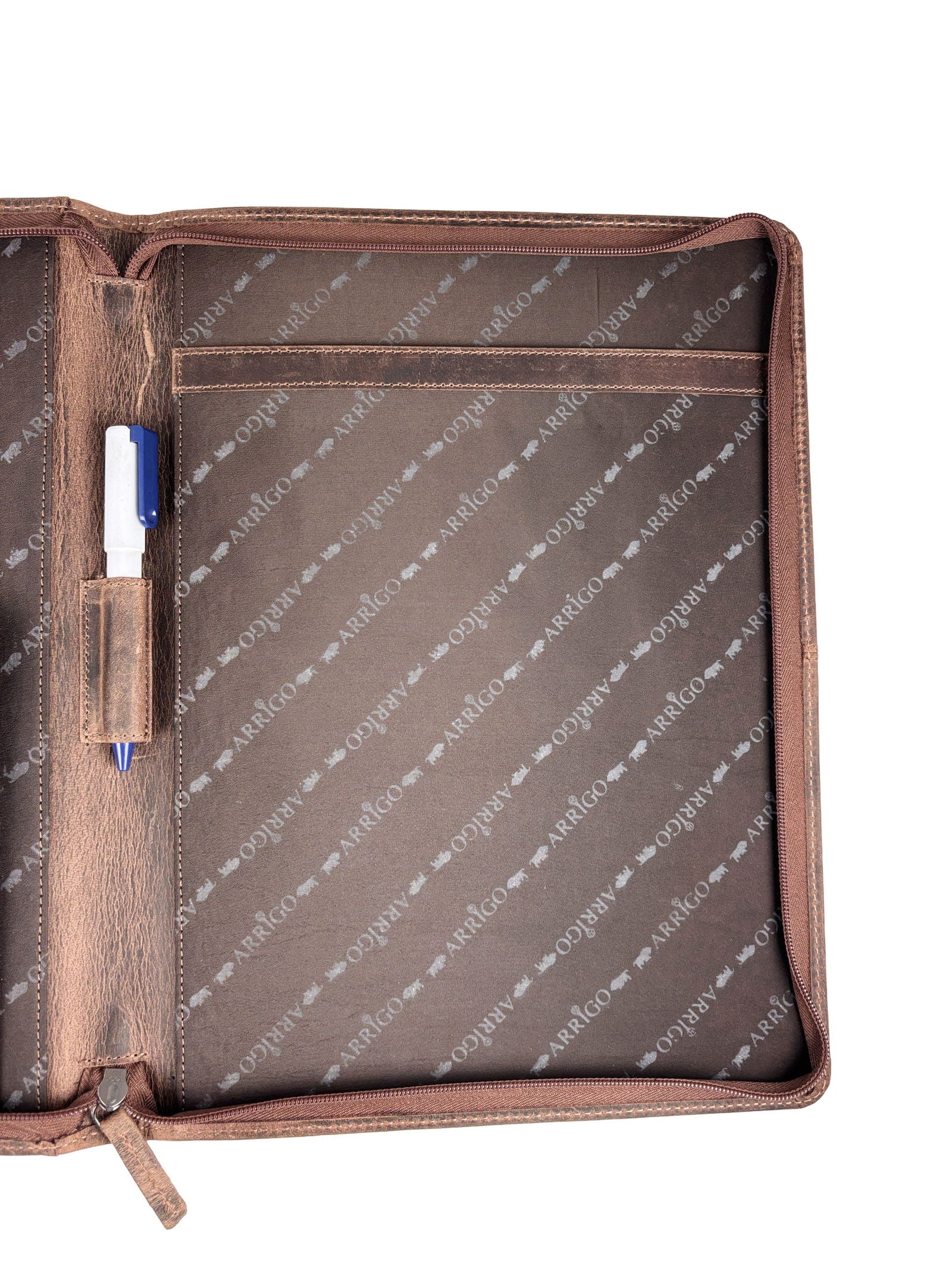 Cognac Leren Schrijfmap - Arrigo.nl