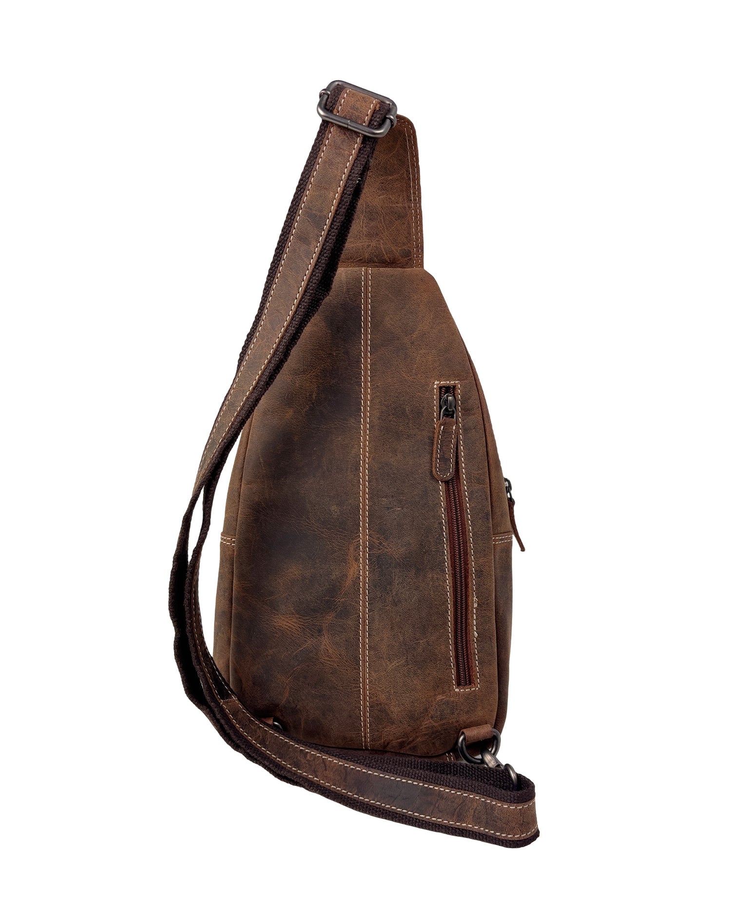 Cognackleurige Buffelleer Slingbag - Arrigo.nl