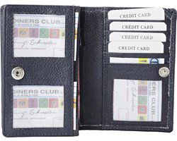 Compacte Dames Portemonnee - Donkerblauw Leer met RFID Bescherming en Anti-Skim Functie - Arrigo.nl