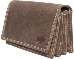 Compacte Vintage Dames Portemonnee - Cognac Leer met RFID Bescherming - Arrigo.nl