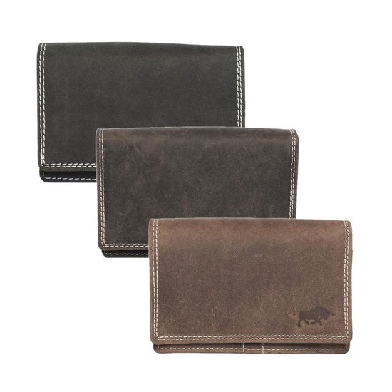 Compacte Vintage Dames Portemonnee - Donkerbruin Leer met RFID Bescherming - Arrigo.nl