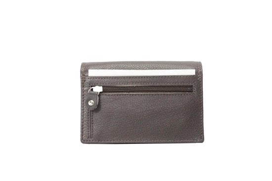 Compacte leren dames portemonnee donkerbruin rfid ideale dames portemonnee anti - Arrigo Leather Goods