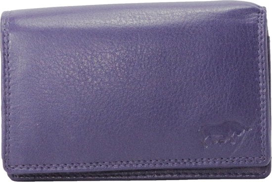 Compacte leren dames portemonnee donkerpaars rfid ideale dames portemonnee anti - Arrigo Leather Goods