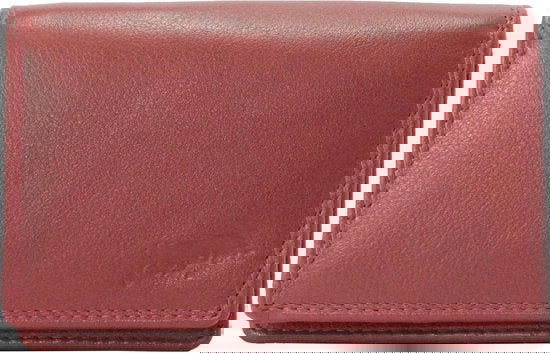 Compacte leren dames portemonnee donkerrood rfid ideale dames portemonnee anti - Arrigo Leather Goods