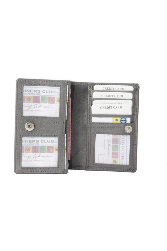 Compacte leren dames portemonnee grijs rfid ideale dames portemonnee anti - Arrigo Leather Goods