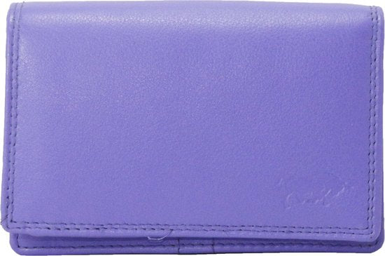 Compacte leren dames portemonnee paars rfid ideale dames portemonnee anti - Arrigo.nl