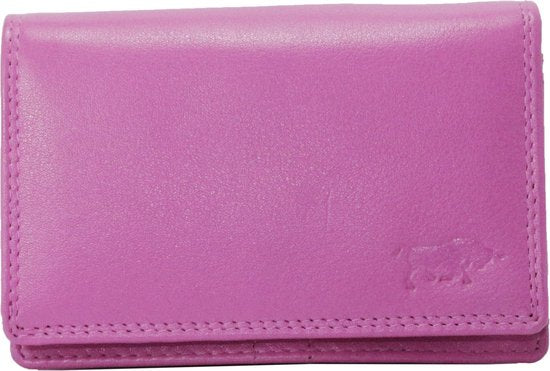 Compacte leren dames portemonnee roze ideale dames portemonnee roze leer - Arrigo Leather Goods
