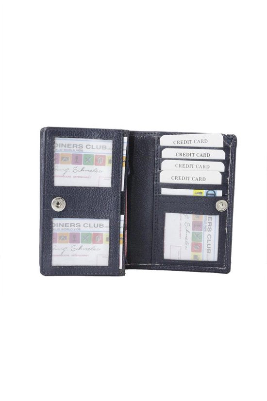 Compacte leren dames portemonnee zwart rfid ideale dames portemonnee anti - Arrigo Leather Goods