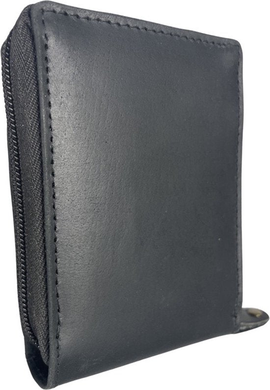 Creditcard houder met rits zwart echt leer rfid anti skim - Arrigo.nl