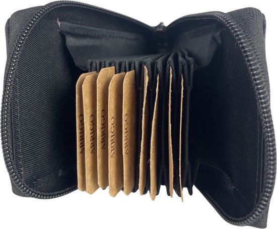 Creditcard houder met rits zwart echt leer rfid anti skim - Arrigo.nl