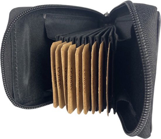 Creditcard houder met rits zwart echt leer rfid anti skim - Arrigo.nl