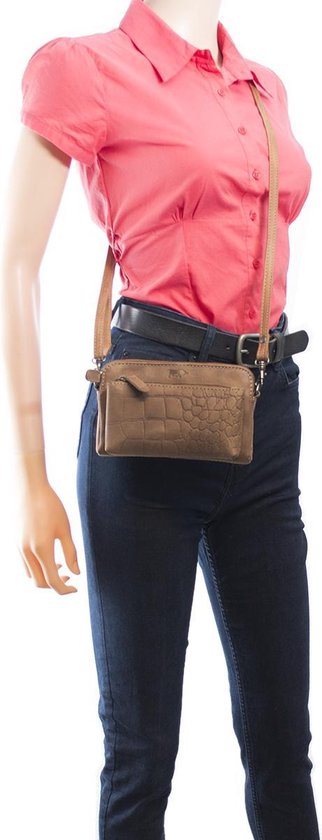 Croco cody minibag crossbodytas crossbody bag leren tasje dames tasje - Arrigo Leather Goods