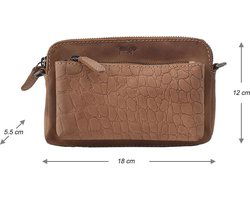 Croco cody minibag crossbodytas crossbody bag leren tasje dames tasje - Arrigo Leather Goods