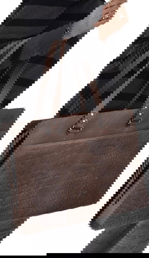 Croco werktas donkerbruin - Arrigo.nl