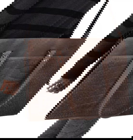 Croco werktas donkerbruin - Arrigo.nl