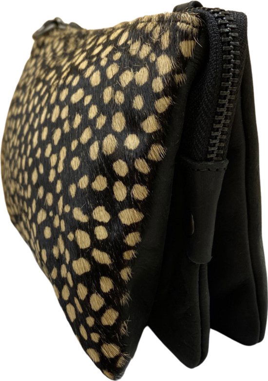 Crossbody bag cheeta print schoudertasje - Arrigo Leather Goods