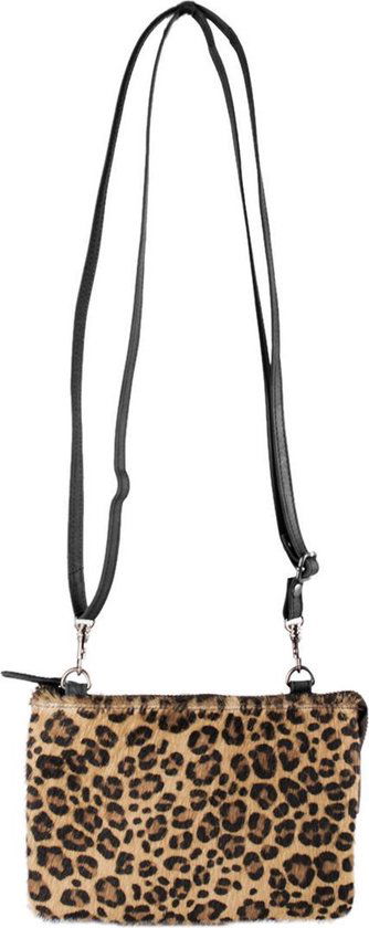 Crossbody bag luipaard print schoudertasje - Arrigo Leather Goods
