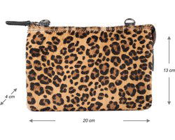 Crossbody bag luipaard print schoudertasje - Arrigo Leather Goods