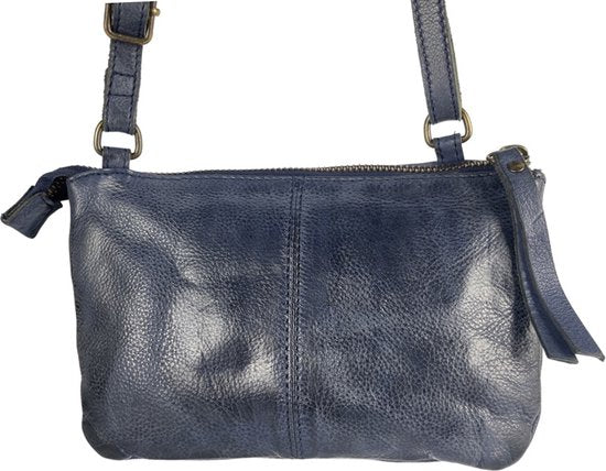 Crossbody tas dames blauw leer dames tas festival schoudertas heren - Arrigo Leather Goods