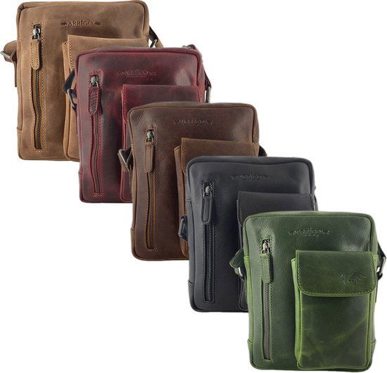 Crossbody tas dames schoudertassen vrouw echt leer groen arrigo - Arrigo.nl