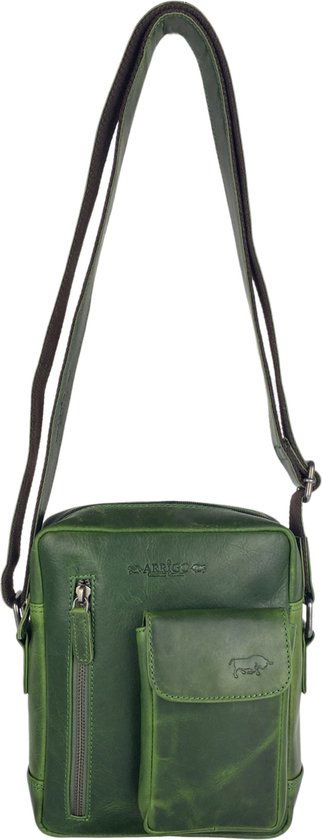 Crossbody tas dames schoudertassen vrouw echt leer groen arrigo - Arrigo.nl
