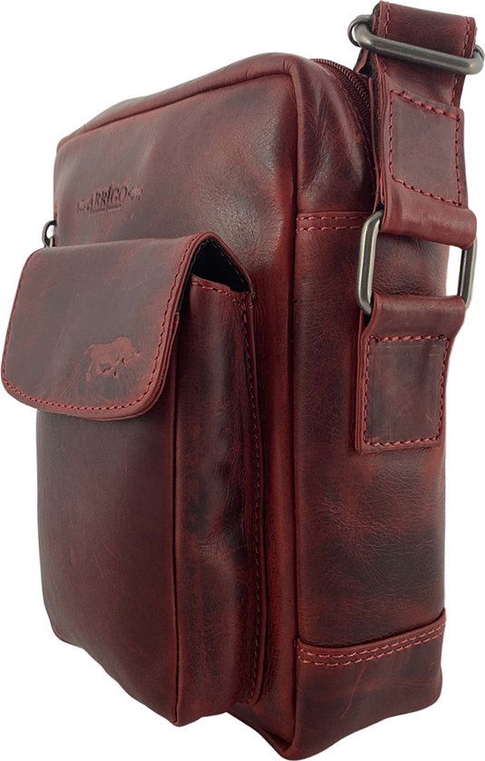 Crossbody tas dames schoudertassen vrouw echt leer rood arrigo - Arrigo Leather Goods