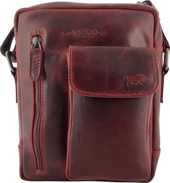 Crossbody tas dames schoudertassen vrouw echt leer rood arrigo - Arrigo Leather Goods