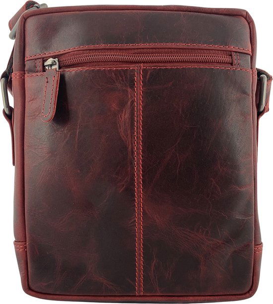 Crossbody tas dames schoudertassen vrouw echt leer rood arrigo - Arrigo Leather Goods