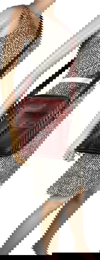 Crossbody tas dames schoudertassen vrouw echt leer rood arrigo - Arrigo Leather Goods