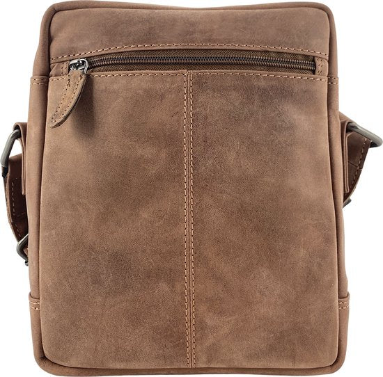 Crossbody tas dames schoudertassen vrouw echt leer taupe arrigo - Arrigo Leather Goods