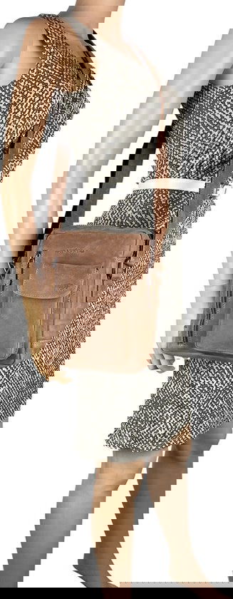 Crossbody tas dames schoudertassen vrouw echt leer taupe arrigo - Arrigo Leather Goods