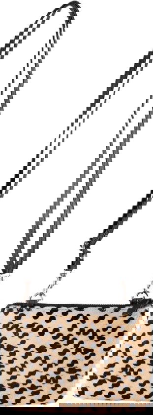 Crossbody tas dames zwart leer met cheetah print telefoontasje leer - Arrigo Leather Goods