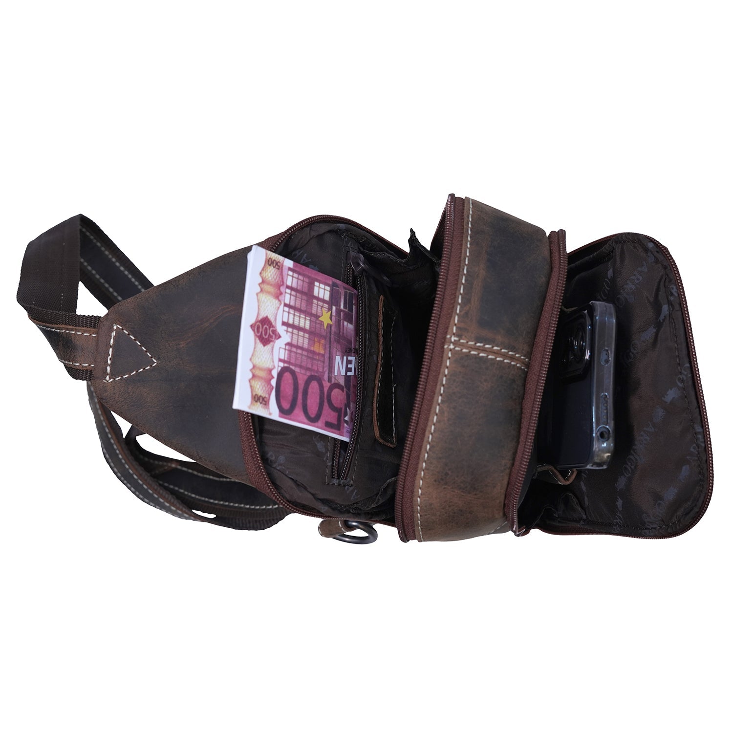 Crossbodytas Slingbag cognac - Arrigo.nl