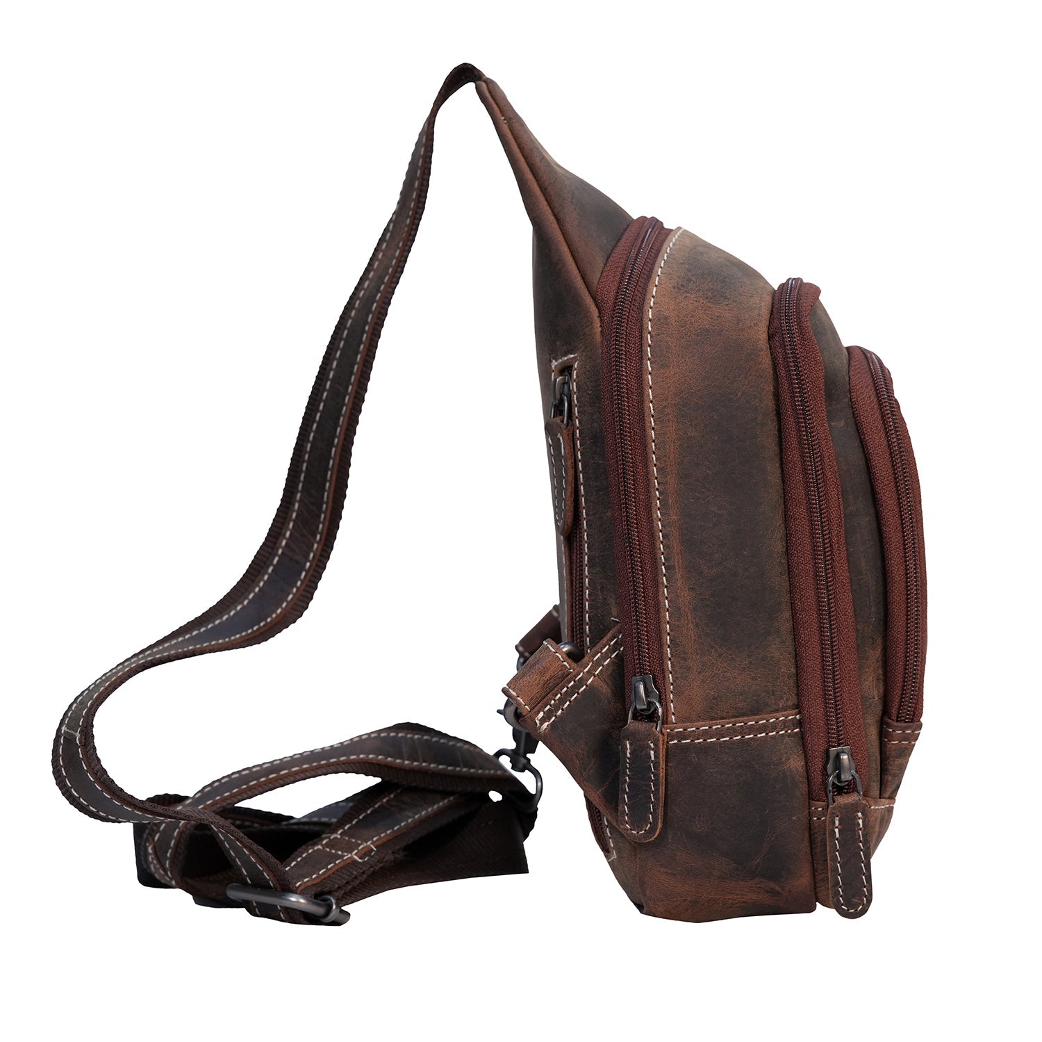 Crossbodytas Slingbag cognac - Arrigo.nl