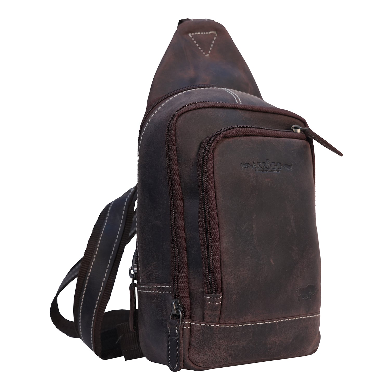 Crossbodytas Slingbag donkerbruin - Arrigo.nl